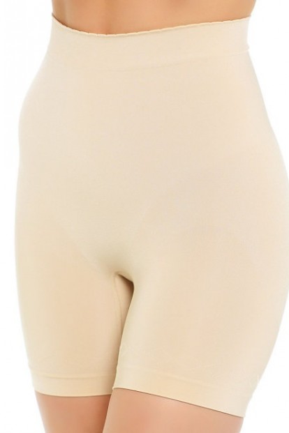 Корректирующие женские атласные трусы панталоны с высокой посадкой Control Body Short Gold - фото 1