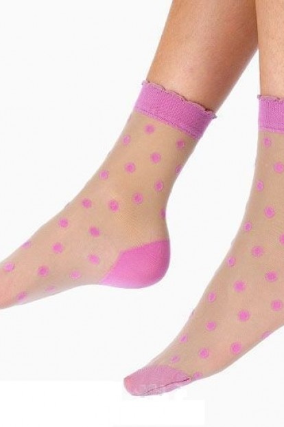Женские прозрачные носки в горошек Pretty Polly Trends/Pink spot/ASA9 - фото 1