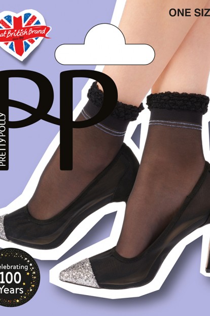 Женские стильные носки с рюшами  Pretty Polly PNAWC5 FRILLY TOP ANKLET - фото 1