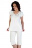 Трикотажная женская пижама с футболкой и бриджами De Lafense 884 Visa - фото 2