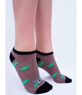 Короткие женские цветные носки с енотами