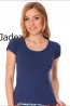Женская хлопковая однотонная футболка с коротким рукавом JADEA 4181 T-SHIRT SCOLLO LOLLO - фото 5