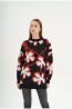 Женский свитер oversize с вышитым принтом цветы Melle 4108  - фото 2