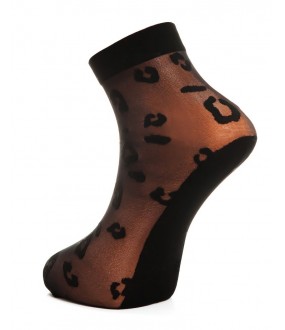 Женские носки средней высоты с леопардовым принтом 