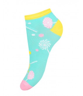 Укороченные женские носки из хлопка с принтом карамель