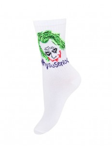 Высокие женские носки с принтом клоун