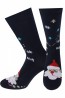 Мужские носки из хлопка с новогодним принтом Melle Melle 34 дед мороз с трубкой - фото 1