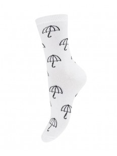 Высокие белые носки из хлопка с принтом зонтик