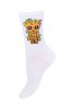 Белые женские хлопковые носки с веселым рисунком Mademoiselle 04_оранжевый человечек - фото 1