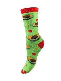 Женские цветные носки из хлопка с рисунком авокадо