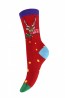 Женские хлопковые носки с новогодним рисунком Mademoiselle красный олень - фото 1