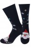 Мужские новогодние носки из хлопка Melle 34 дед мороз с трубкой - фото 1