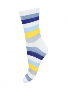 Женские носочки из хлопка с рисунком разноцветные полоски 
