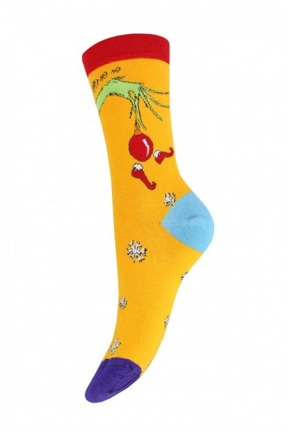 Женские хлопковые носки с новогодним рисунком Mademoiselle sc-2021823 шар на ножках - фото 1