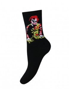 Высокие женские носки из хлопка с принтом клоун