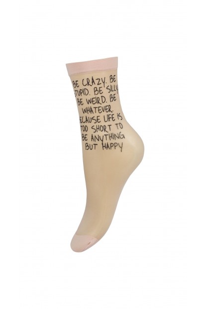 Женские прозрачные эластичные носки с надписями Mademoiselle crazy (c.) - фото 1