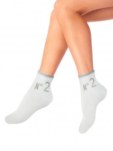 Женские средние носки с резинкой из люрекса