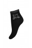 Женские однотонные носки с аппликацией из страз Mademoiselle 9522-6 кот - фото 2