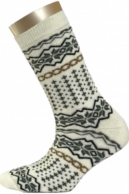 Женские теплые махровые носки с зимним орнаментом Mademoiselle № 6 зима - фото 1