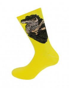 Мужские хлопковые носки с принтом крокодил