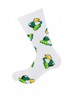 Мужские хлопковые носки с принтом лягушка с кружкой