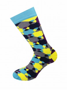 Мужские носки из хлопка классической длины с геометрическим принтом