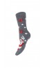 Женские махровые носки антислайд с новогодним принтом Mademoiselle 33 дед мороз на лыжах - фото 2