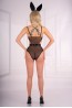 Женское черное полупрозрачное боди с ремешками Livco corsetti fashion Lc xg076 sexy bunny komplet - фото 3