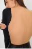 Женское черно боди с длинным рукавом и бежевой прозрачной вставкой на спине Brikoly itb.10/black.beige - фото 2