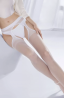 Белые чулки с поясом и ажурной окантовкой Gabriella 235 Strip Panty Classic Bianco - фото 2