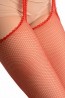 Красные чулки с поясом и ажурной окантовкой Gabriella 636 Strip Panty 151 Red - фото 3