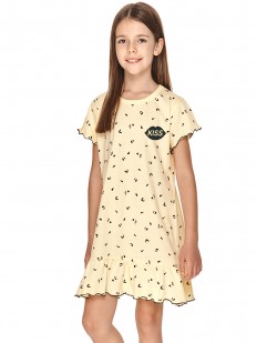 Трикотажная ночная сорочка для девочек с растительным рисунком