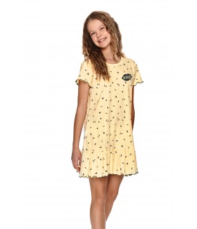 Трикотажная ночная сорочка для девочек с растительным принтом