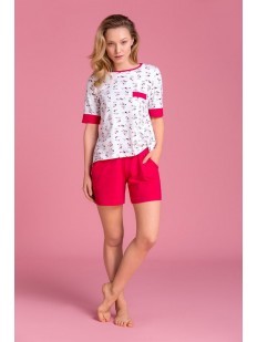 Женская хлопковая летняя пижама с яркими шортами и футболкой