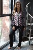 Женская атласная пижама с брюками и цветочной рубашкой Mia-Mia Sharlotta 17416 - фото 1