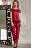Шелковая женская пижама с брюками и цветочным принтом розы Mia-Amore Carmen 3166 - фото 1