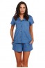 Женская пижама с шортами и рубашкой на пуговицах Doctor Nap PM 4227 JEANS - фото 1