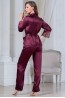 Шелковая бордовая женская пижама с брюками Mia-Amore SHARON 3806 - фото 3
