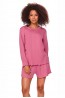 Розовая женская пижама с шортами и кофтой лонгслив Doctor Nap pm.4147 - фото 1