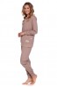 Женская брючная пижама бежевого цвета Doctor Nap pm-4349 - фото 3