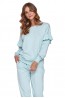 Голубая женская пижама с оборками на рукавах Doctor Nap pm-4351 - фото 2