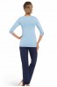 Женская трикотажная пижама с брюками голубая Donna SANDRA - фото 2