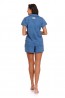 Женская пижама с шортами и рубашкой на пуговицах Doctor Nap PM 4227 JEANS - фото 2