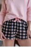 Розовая женская пижама с шортами в клетку Sensis ALLURE - фото 9