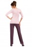 Женская трикотажная пижама с брюками розовая Donna SIMONE - фото 2