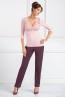 Женская трикотажная пижама с брюками розовая Donna SIMONE - фото 1