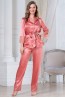 Шелковая коралловая женская пижама с брюками Mia-Amore SHARON 3806 - фото 1