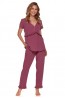 Брючная женская пижама из хлопка бордового цвета Doctor Nap pm-4382 - фото 1