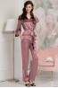 Шелковая розовая пижама с брюками Mia-Amore OLIVIA 3646 - фото 1