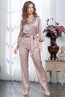 Домашний женский комплект с атласными брюками и жакетом Mia-Amore MARGARET 8976 - фото 1
